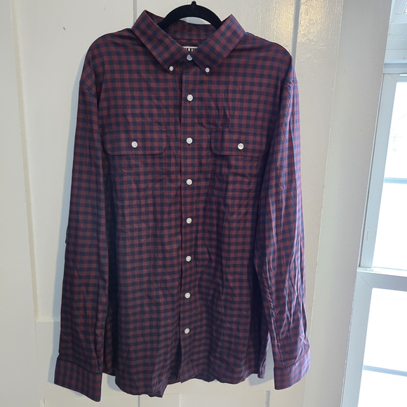 Duluth Trading Co Other - Duluth Trading Shirt Mens XL Tall, Red Blue Plaid Flannel, Button Down Untucked